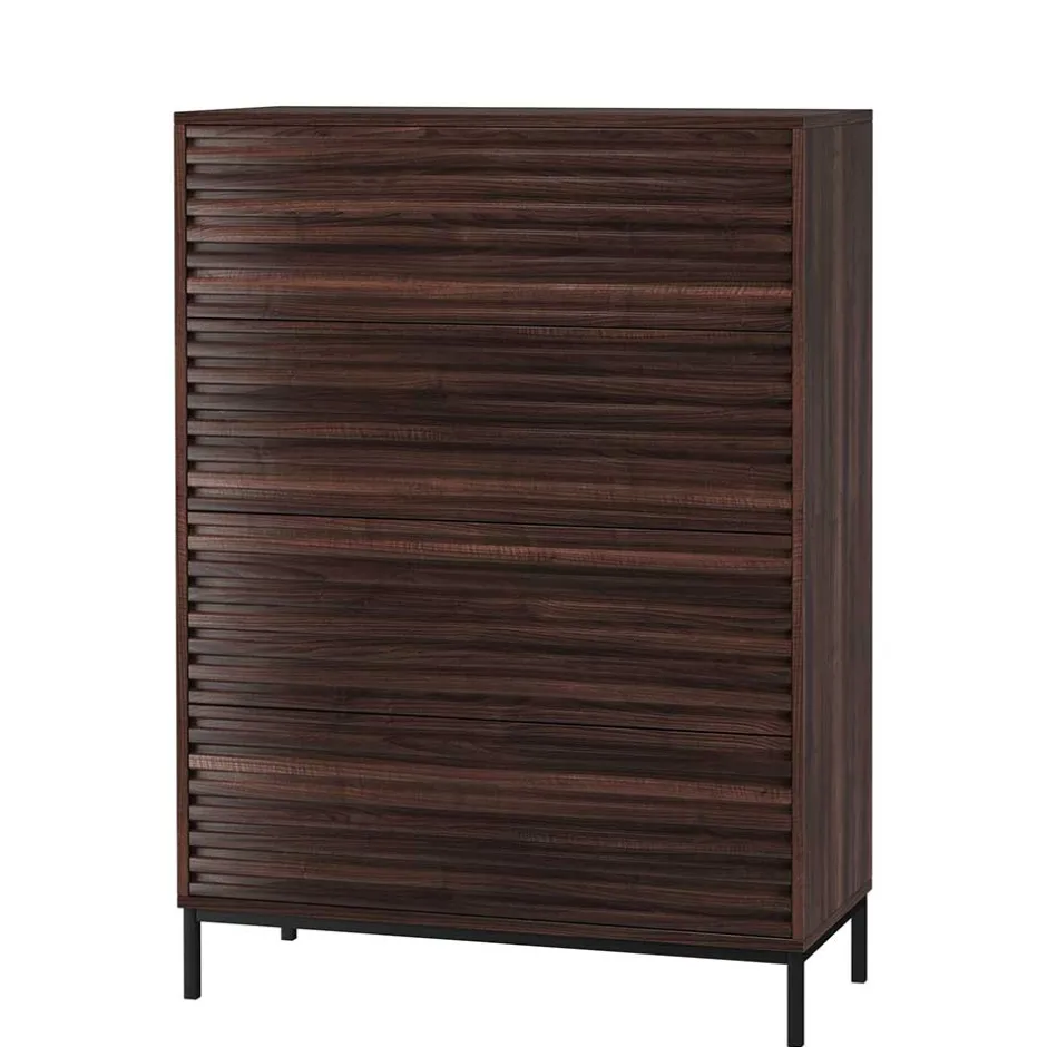 80 cm breite Hochkommode in Walnuss Optik - Teleska^Wohnen Clearance