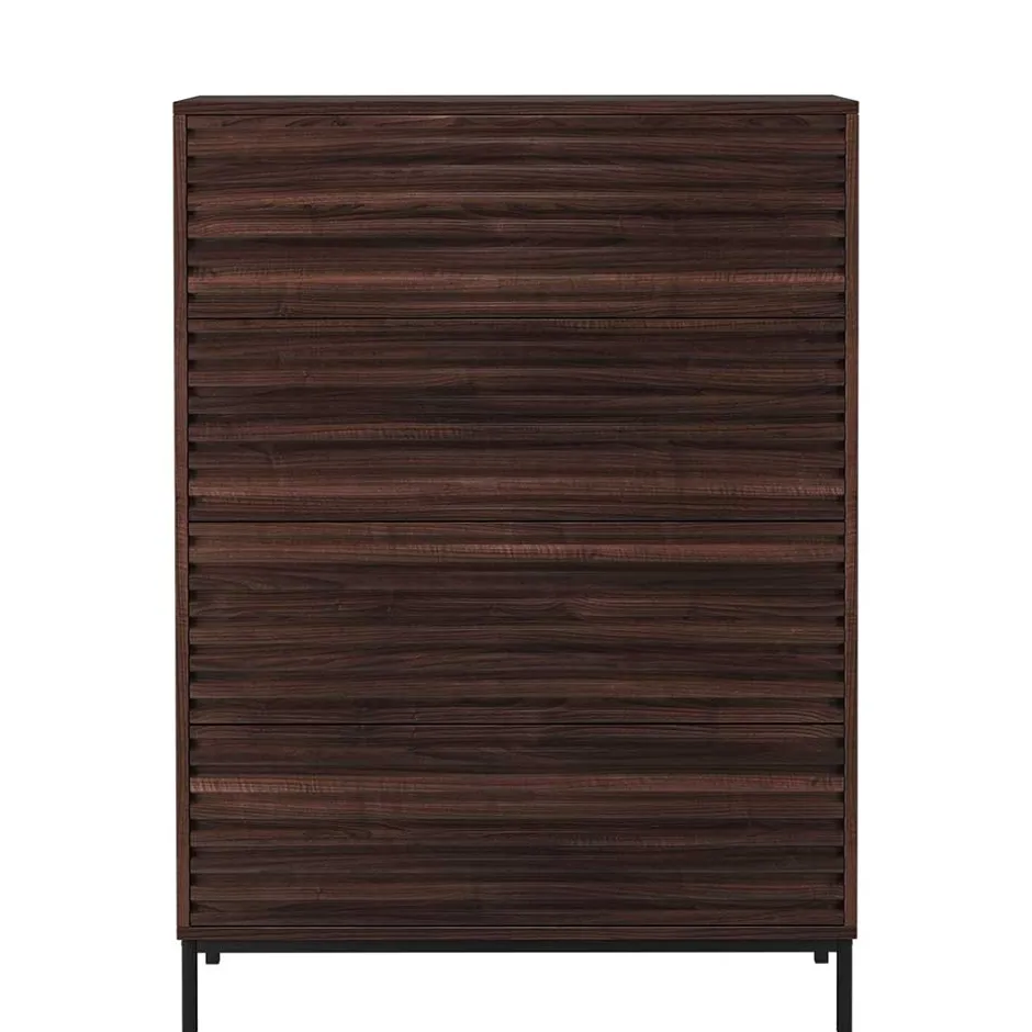 80 cm breite Hochkommode in Walnuss Optik - Teleska^Wohnen Clearance