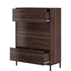 80 cm breite Hochkommode in Walnuss Optik - Teleska^Wohnen Clearance