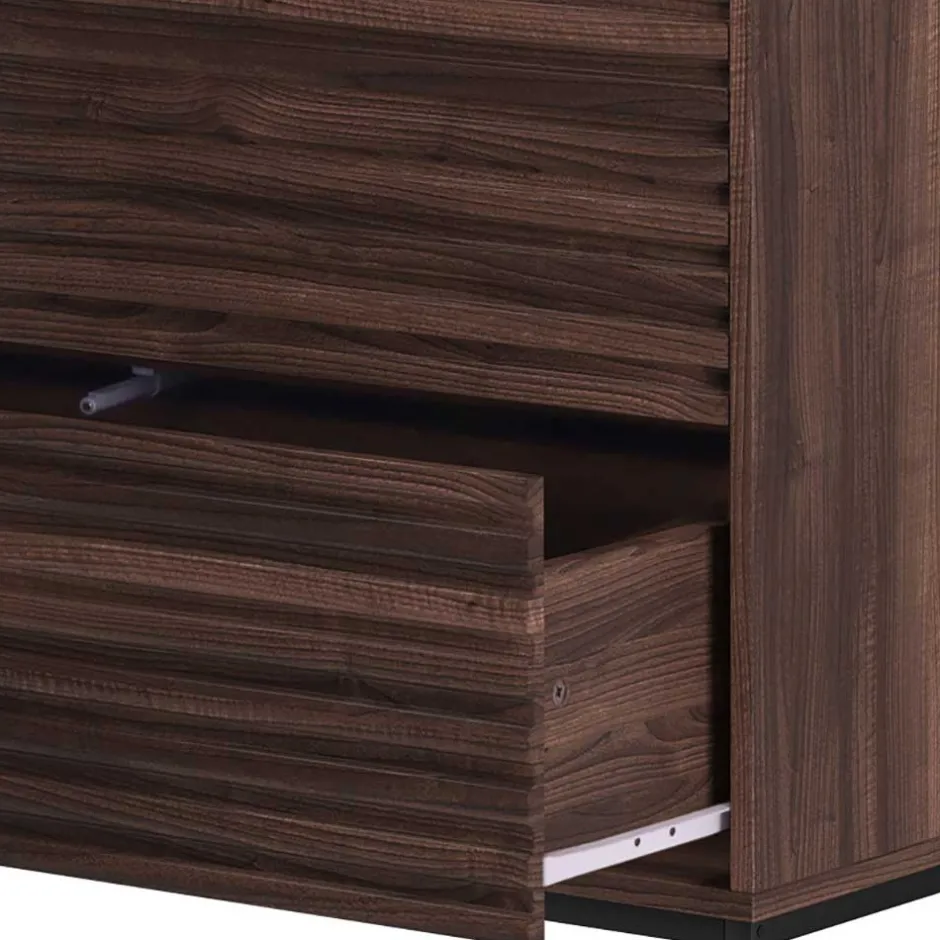 80 cm breite Hochkommode in Walnuss Optik - Teleska^Wohnen Clearance