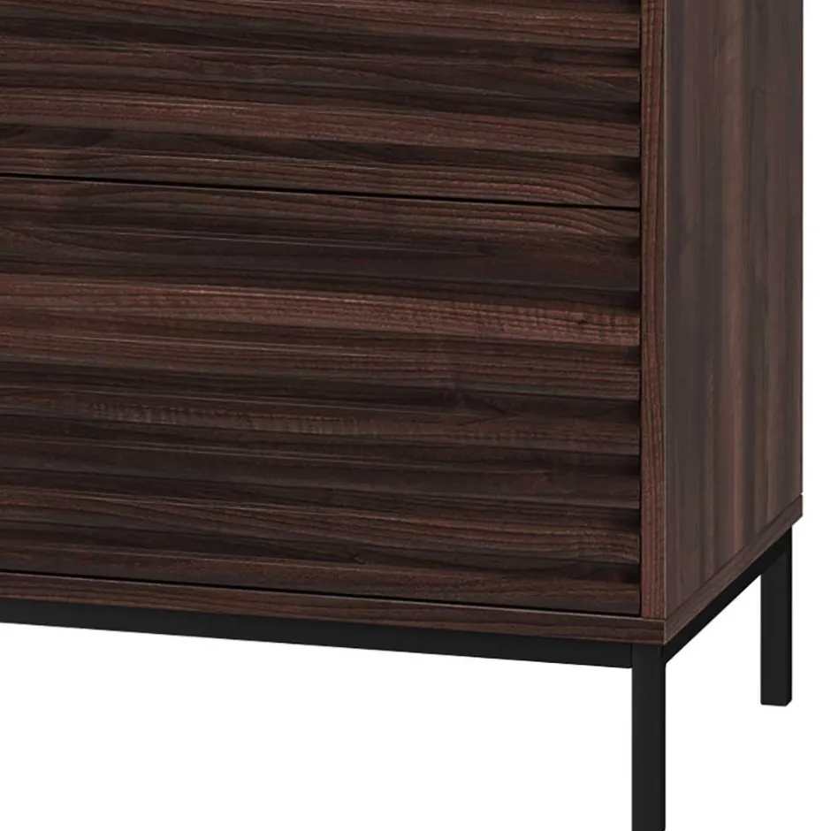 80 cm breite Hochkommode in Walnuss Optik - Teleska^Wohnen Clearance