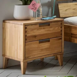 Wohnen 46 cm breite Nachtkommode aus geölter Eiche - Teano