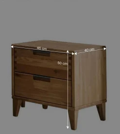 Wohnen 46 cm breite Nachtkommode aus geölter Eiche - Teano