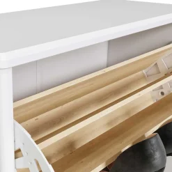 Wohnen 82 cm breite Schuhkommode in Weiß gewachst - Oranias