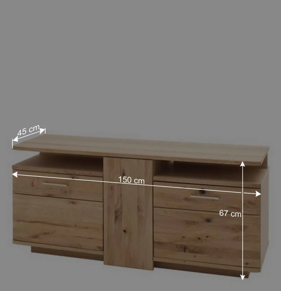 150 cm breite TV Kommode in Eiche Bianco - Crokas^Wohnen Online