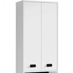 54 cm breiter Bad-Hochschrank in Weiß mit Schwarz - Envaton^Wohnen Best