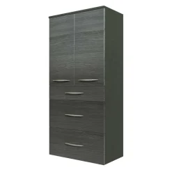 Wohnen 60 cm breiter Badschrank für die Wand Glides in Eiche Grau Dekor