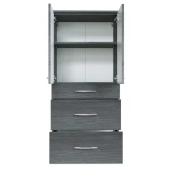 Wohnen 60 cm breiter Badschrank für die Wand Glides in Eiche Grau Dekor