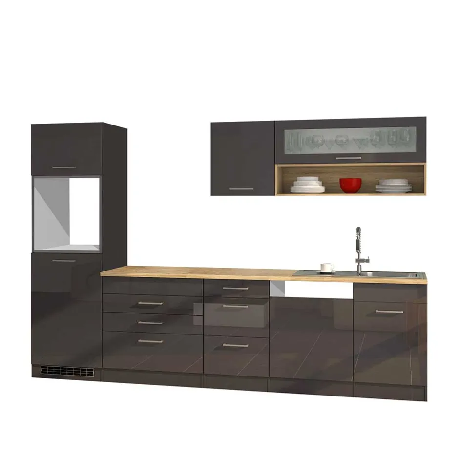 300 cm breiter Block Küche ohne Geräte - Bozenia (achtteilig)^Wohnen Hot