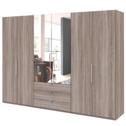 Wohnen 300 cm breiter Falttürenschrank in Holzoptik dunkel - Riding