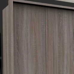 Wohnen 300 cm breiter Falttürenschrank in Holzoptik dunkel - Riding