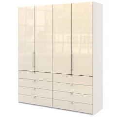 Wohnen 200 cm breiter Kleiderschrank mit acht Schubladen - Zidarie