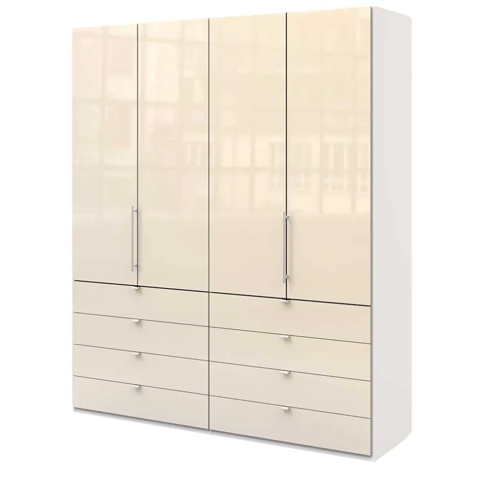 Wohnen 200 cm breiter Kleiderschrank mit acht Schubladen - Zidarie