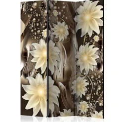 Wohnen 135 cm breiter Paravent in Braun Creme - Galiana