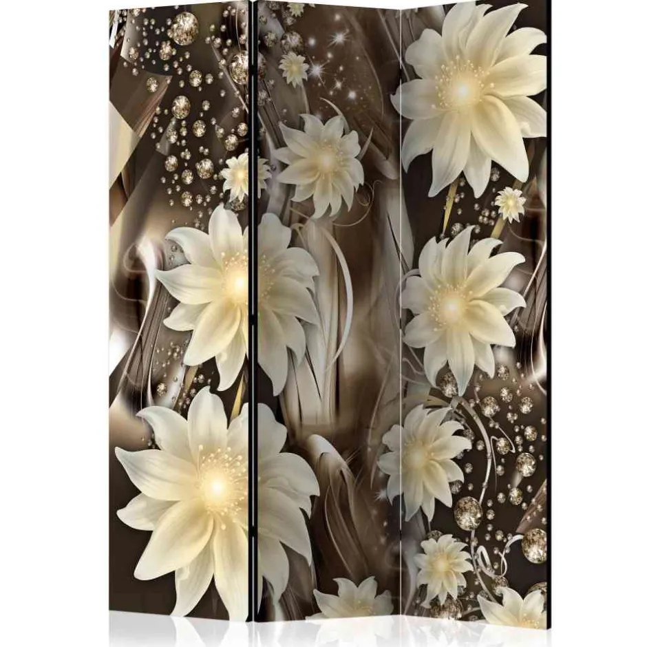 Wohnen 135 cm breiter Paravent in Braun Creme - Galiana