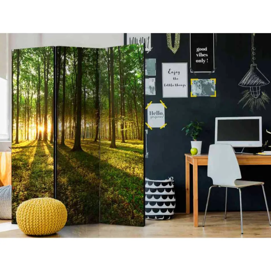 135 cm breiter Raumteiler mit Wald Motiv - Jacopo^Wohnen Outlet