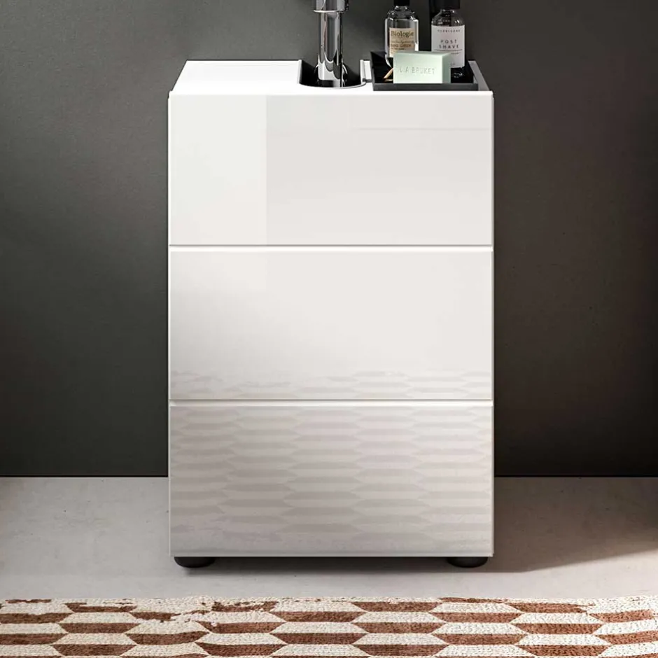 38 cm breiter Waschbeckenschrank in Weiß - Vitablos^Wohnen Sale