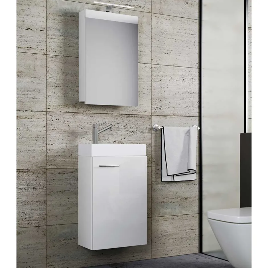 41 cm breiter Waschplatz in Weiß - Vulcanos (zweiteilig)^Wohnen Sale