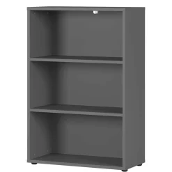 Wohnen 80 cm breites 3 Fächer Aktenregal in dunklem Grau - Valcau