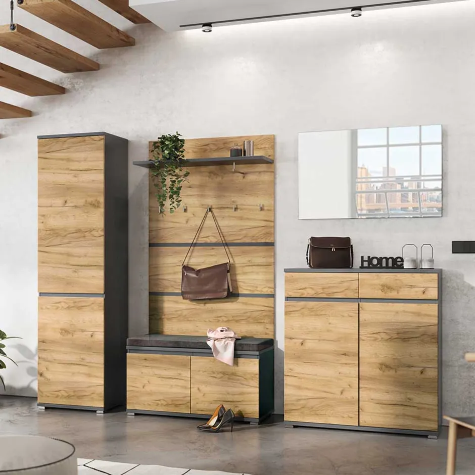 246 cm breites Flurmöbel Set modern - Orsecca (fünfteilig)^Wohnen Hot