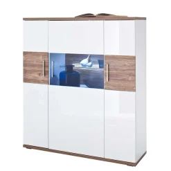 120 cm breites Highboard in Weiß Glanz - Icadro II^Wohnen Discount