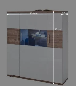 120 cm breites Highboard in Weiß Glanz - Icadro II^Wohnen Discount