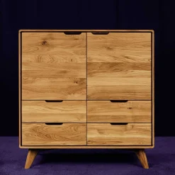 Wohnen 92 cm hohe Kombikommode aus Wildeiche - Eavy