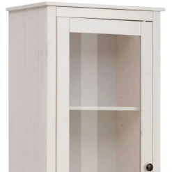Wohnen 180 cm hohe Landhausvitrine in Weiß mit Beige - Isvair I