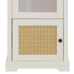 Wohnen 180 cm hohe Landhausvitrine in Weiß mit Beige - Isvair I