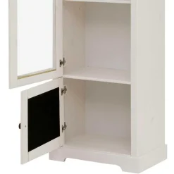 Wohnen 180 cm hohe Landhausvitrine in Weiß mit Beige - Isvair I