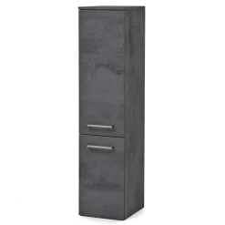 Wohnen 135 cm hoher Bad Midischrank in dunklem Grau - Dastroz