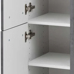 Wohnen 135 cm hoher Bad Midischrank in dunklem Grau - Dastroz