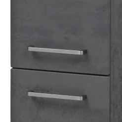 Wohnen 135 cm hoher Bad Midischrank in dunklem Grau - Dastroz