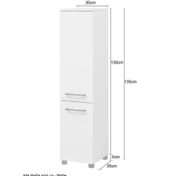 Wohnen 135 cm hoher Bad Midischrank in dunklem Grau - Dastroz