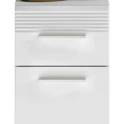 Wohnen 79 cm hoher Bad Unterschrank in Weiß Hochglanz - Whale