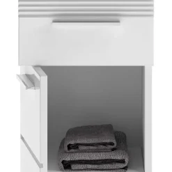 Wohnen 79 cm hoher Bad Unterschrank in Weiß Hochglanz - Whale