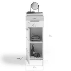 Wohnen 79 cm hoher Bad Unterschrank in Weiß Hochglanz - Whale
