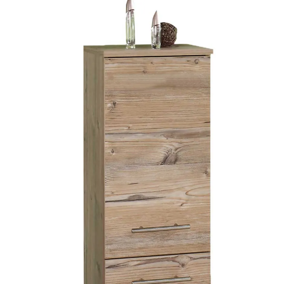 Wohnen 117 cm hoher Badchrank in Fichtefarben - Dilvonda