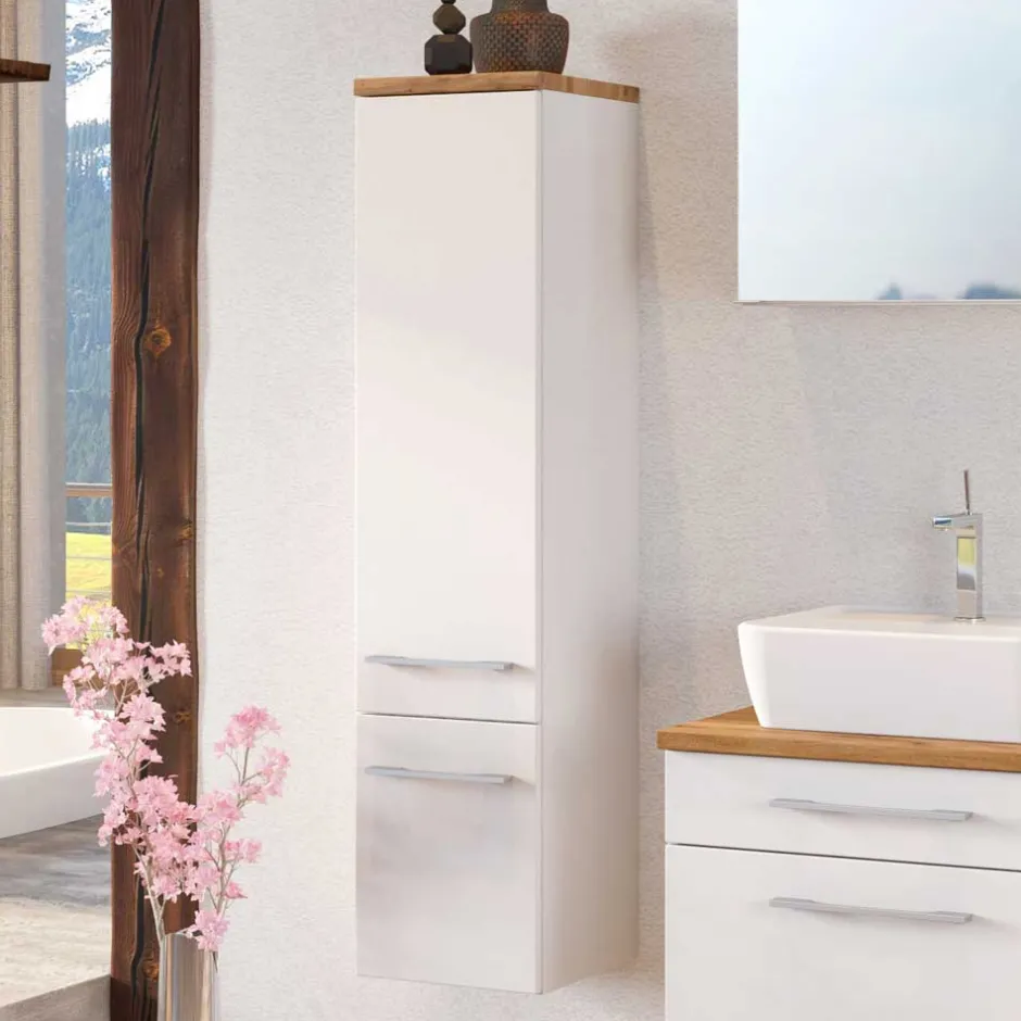 Wohnen 130 cm hoher Badschrank für Wandmontage - Enwicos