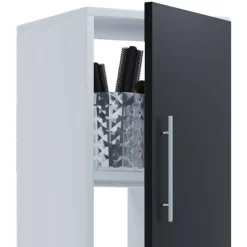 160 cm hoher Badschrank in Weiß und Schwarz - Cranies^Wohnen Discount