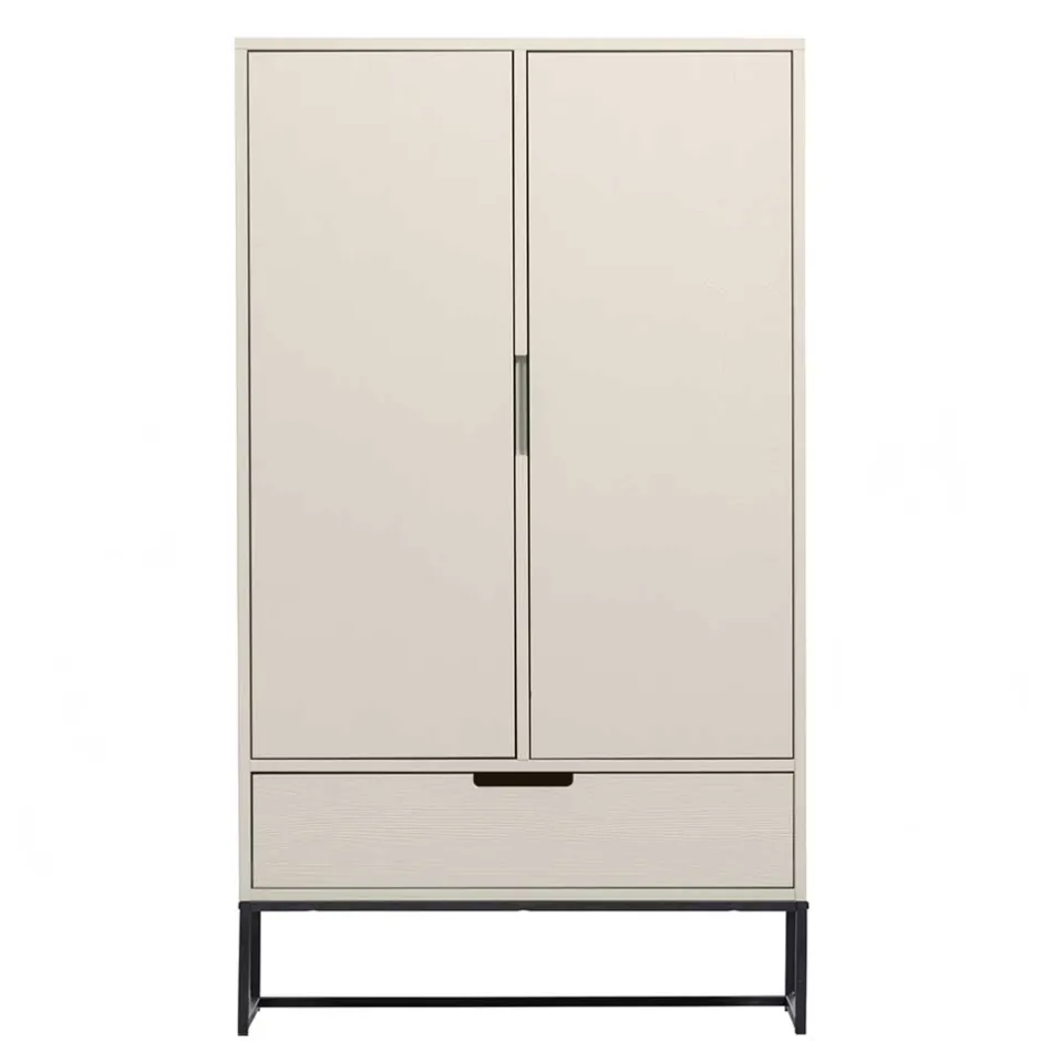 Wohnen 149 cm hoher Schrank in Hellgrau - Lergavano