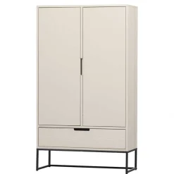 Wohnen 149 cm hoher Schrank in Hellgrau - Lergavano