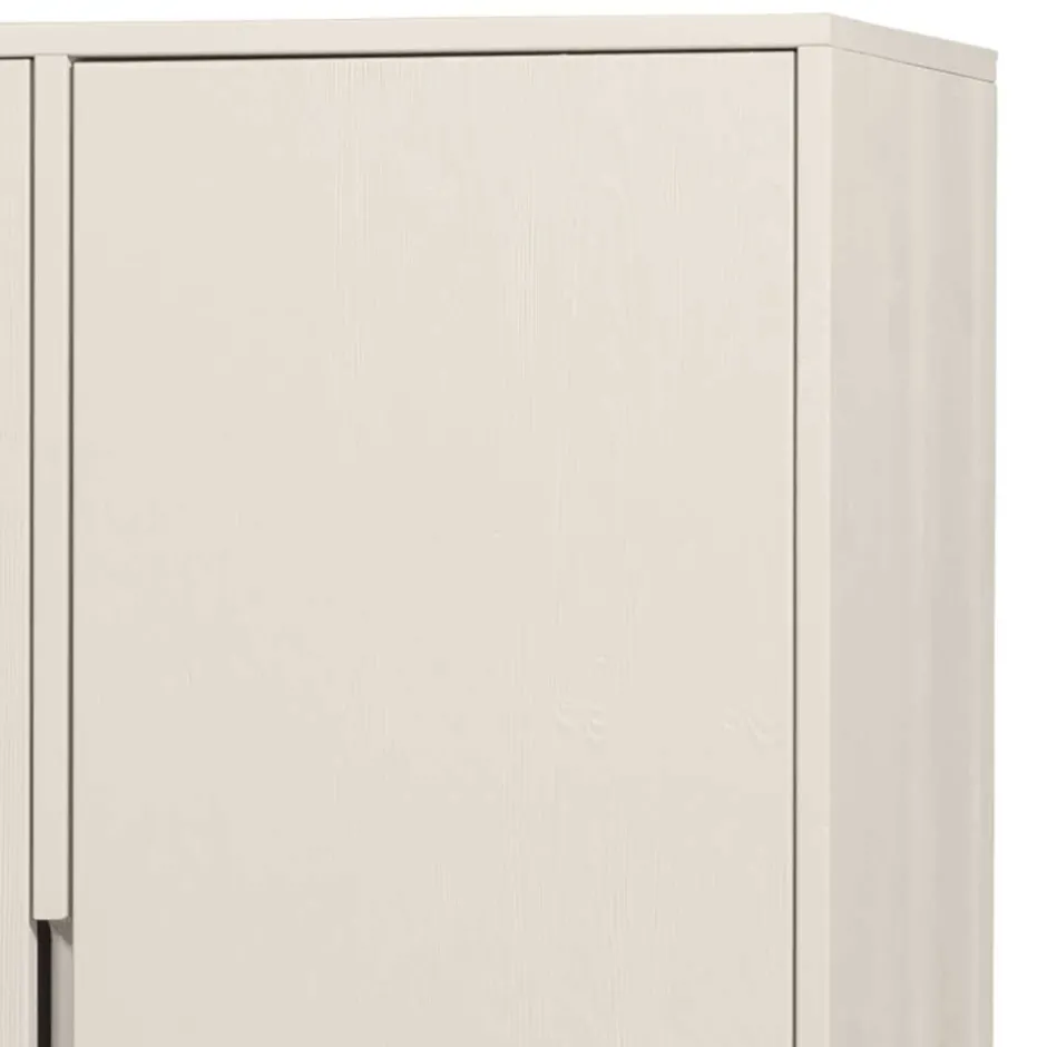 Wohnen 149 cm hoher Schrank in Hellgrau - Lergavano