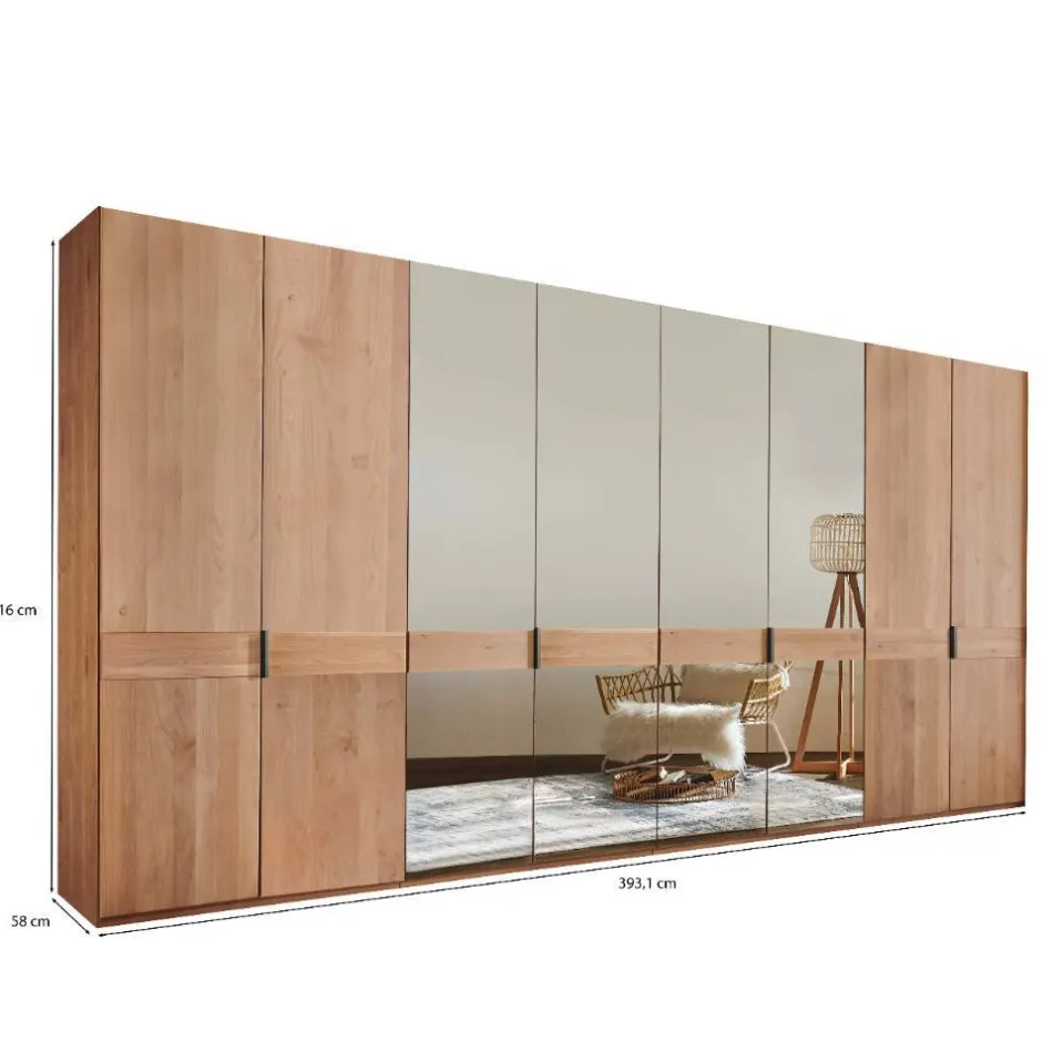 Wohnen 216 cm hoher XXL-Kleiderschrank in Erle - Murray