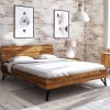 Wohnen 190 cm langes Bettgestell aus Wildeiche Holz - Mandirov