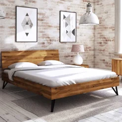 Wohnen 190 cm langes Bettgestell aus Wildeiche Holz - Mandirov