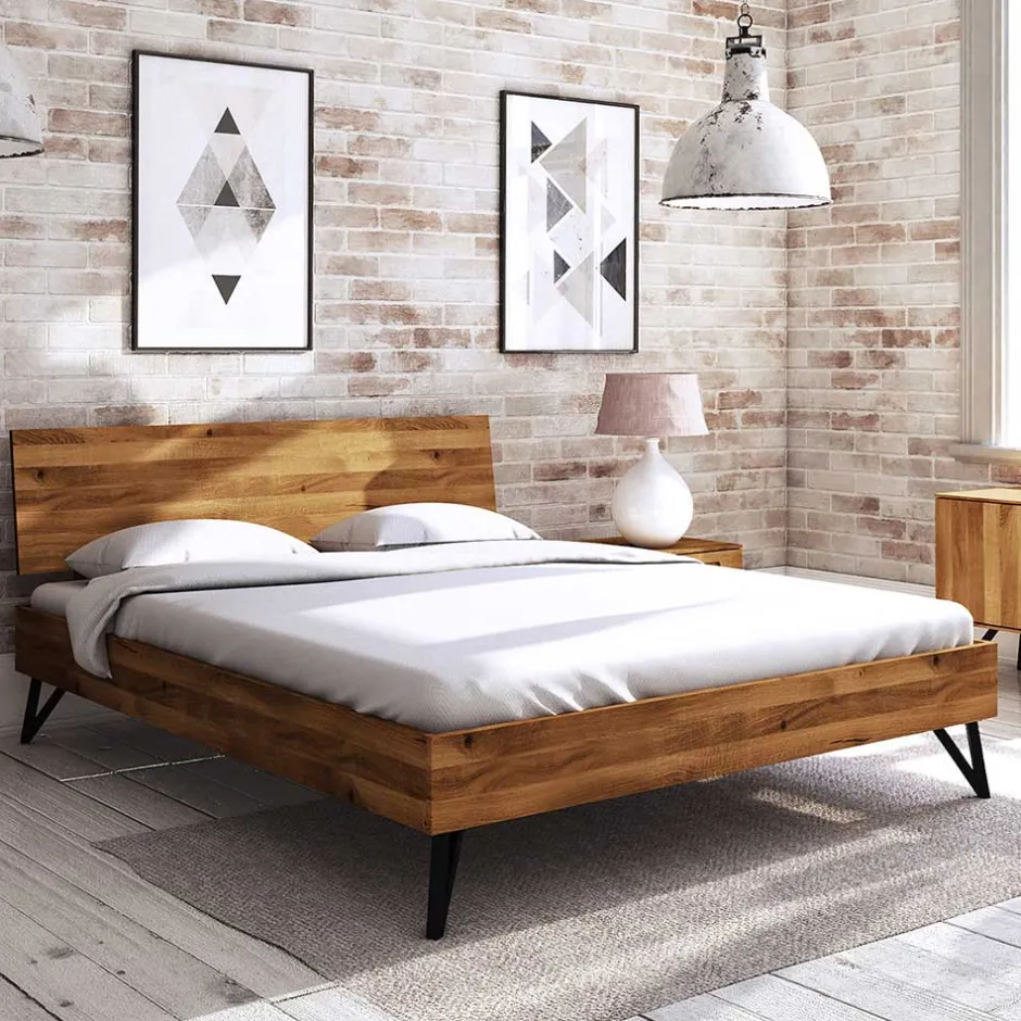 Wohnen 190 cm langes Bettgestell aus Wildeiche Holz - Mandirov