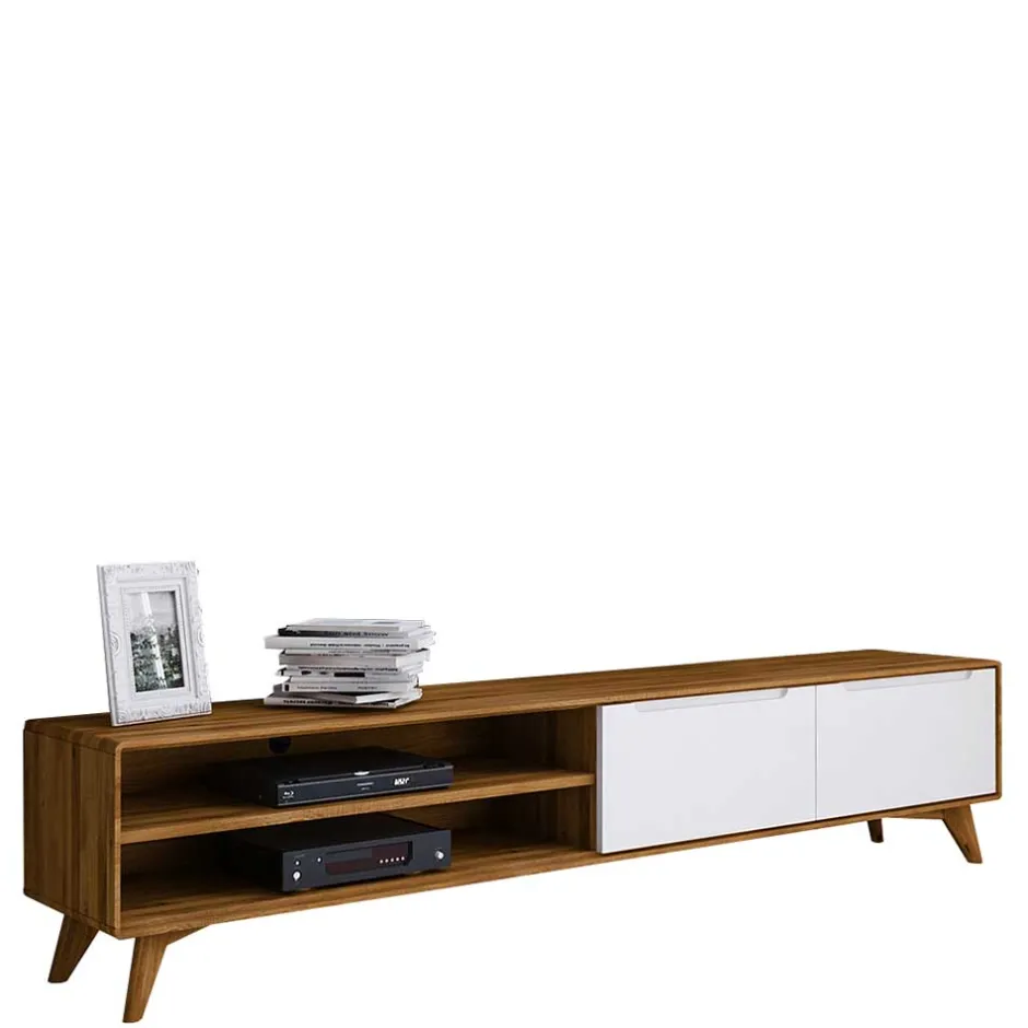 220 cm langes TV Lowboard in Wildeiche mit Weiß - Diesta I^Wohnen Online