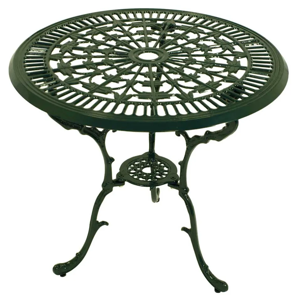 Wohnen 70 cm runder Gartentisch in Grün aus Metall - Jenson