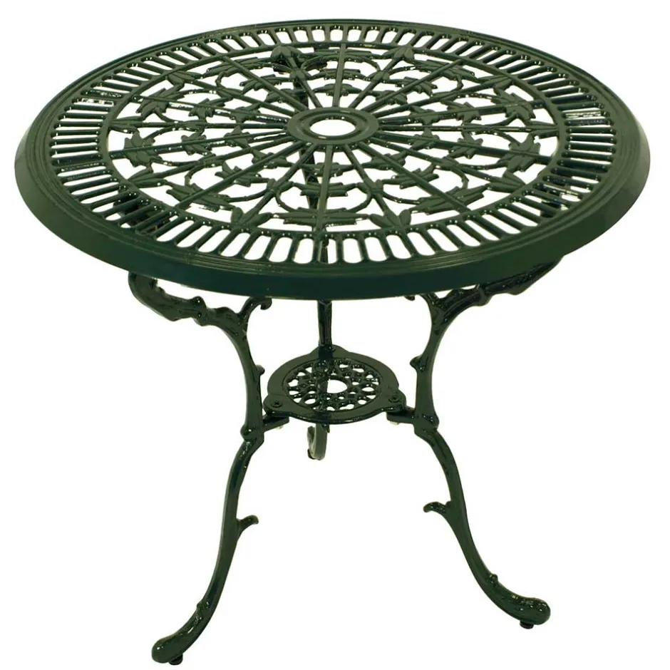 Wohnen 70 cm runder Gartentisch in Grün aus Metall - Jenson